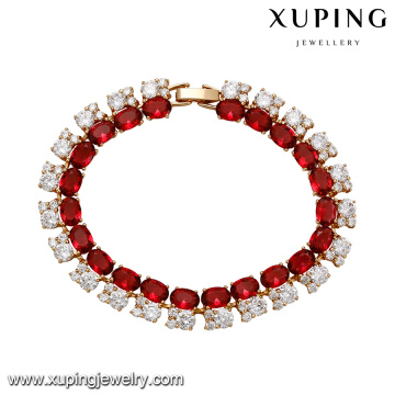 71266 Xuping wholesale jewellery shop interior decoration luxury gold bracelet pave gemstones